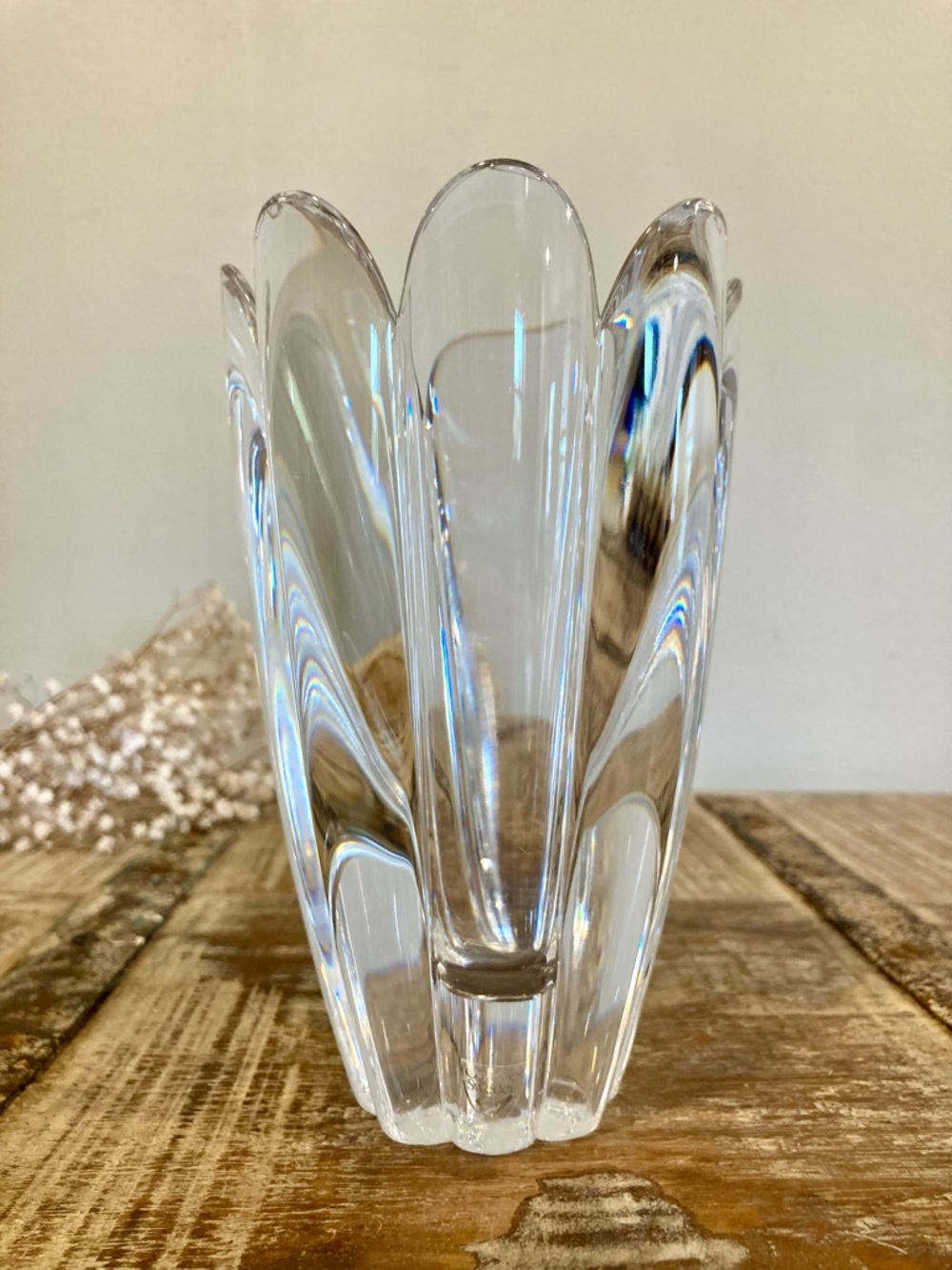 Orrefors Crystal Eight Point Tulip Flower Vase 6 5/8” Tall Sweden - Picture 2 of 15